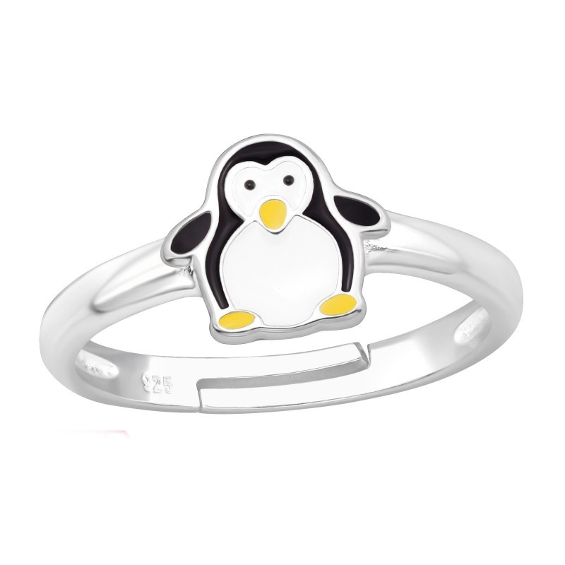 Stříbrný dětský prsten - tučňák