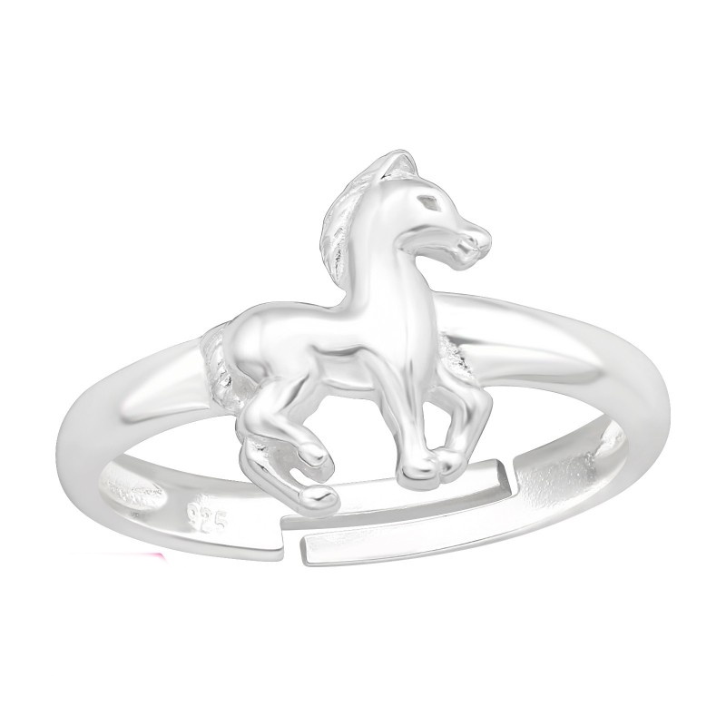 Stříbrný dětský prsten - koník
