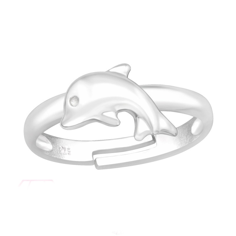 Stříbrný dětský prsten - delfín