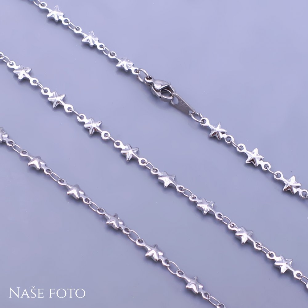Řetízky z chirurgické oceli s hvězdičkami Délka: 35 cm