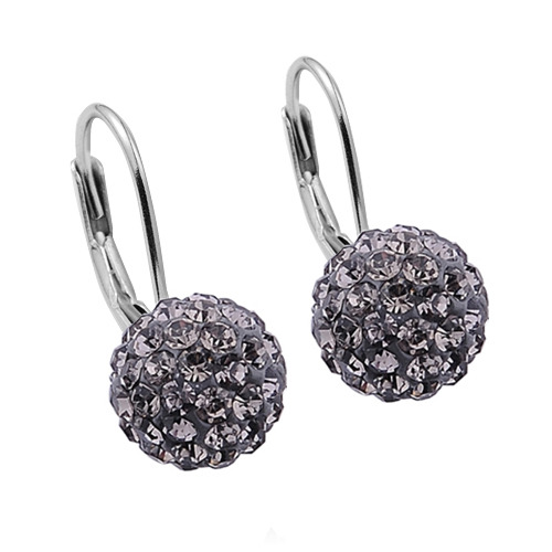 Dívčí stříbrné náušnice s krystaly Crystals from Swarovski® Black Diamond