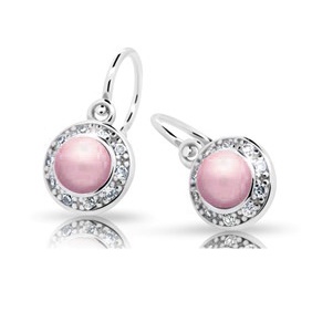 Dětské stříbrné náušnice Cutie C2393-AG Rosaline s růžovou perlou
