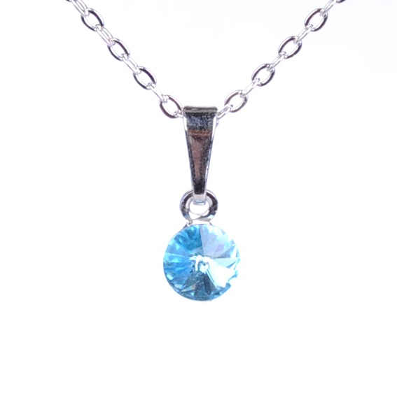 Dětský náhrdelník s krystaly Swarovski - modré kolečko