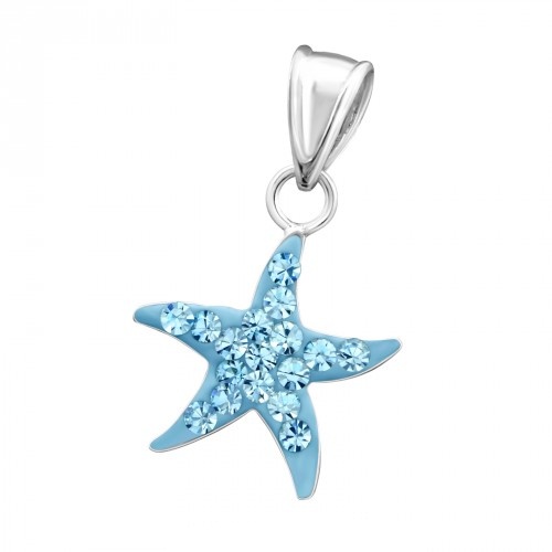 Dětský stříbrný přívěsek - modrá mořská hvězdice
