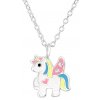 Dětský stříbrný řetízek s přívěskem - jednorožec