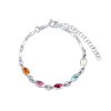 Stříbrný dětský náramek s barevnými kamínky 14-18 cm