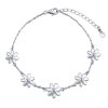 Stříbrný dětský náramek s květinami 15-17 nebo 17-20 cm