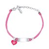 Dětský textilní náramek s růžovým srdíčkem 14-17 cm