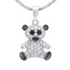 Stříbrný medvídek s čirými zirkony