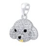 Stříbrný přívěsek - hlava pejska s čirými zirkony Brilliance Zirconia