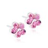 Dětské náušnice kytičky růžové 6 mm - lékařský plast