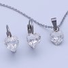 Souprava šperků z chirurgické oceli - čirá srdíčka Swarovski