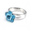 Dětský prsten s krystalem Swarovski - kytička modrá 10 mm