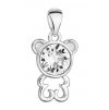 Stříbrný přívěsek - medvídek s krystalem Swarovski