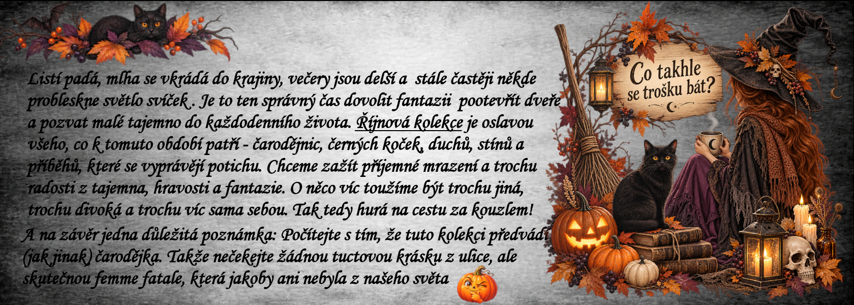 nová kolekce, Halloween, náhrdelník, náušnice, kraťasy, pyžamo