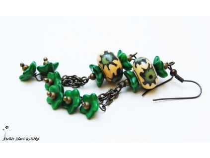 náušnice, boho, druid, visací