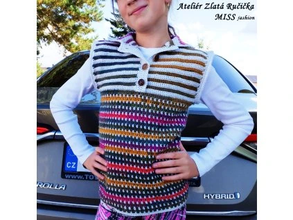 VIKI háčkovaná vesta 1
