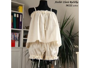 Pyžámko, noční, letní, bavlna, krajka, boho, romantické