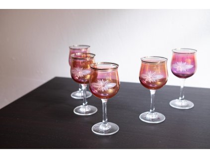 Sklenice na víno růžové brus 5 ks