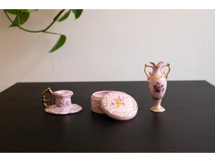 Růžový porcelán mini sada