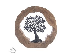 Strom života dřevo kov MANGO