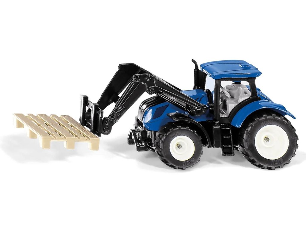 SIKU Blister - traktor New Holland s paletovými vidlemi a paletou