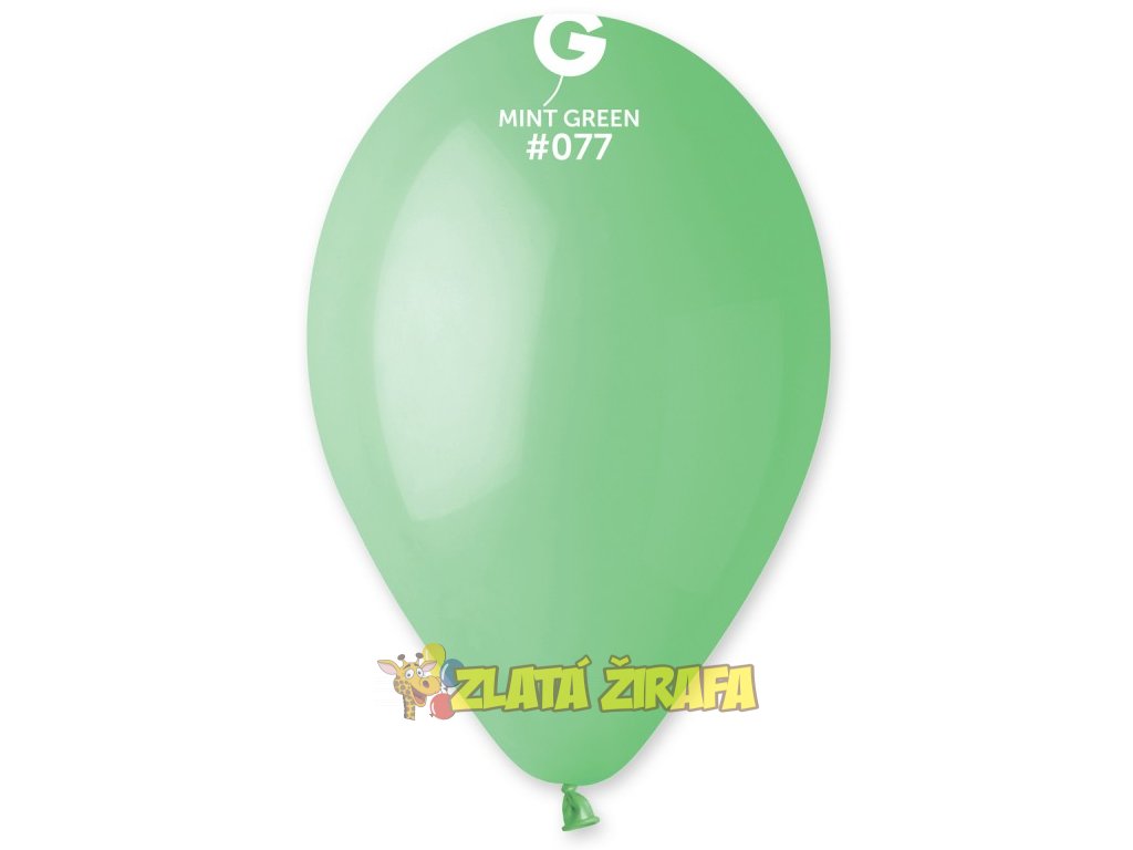 #077 Kulatý latexový balónek 30 cm - Mátová zelená