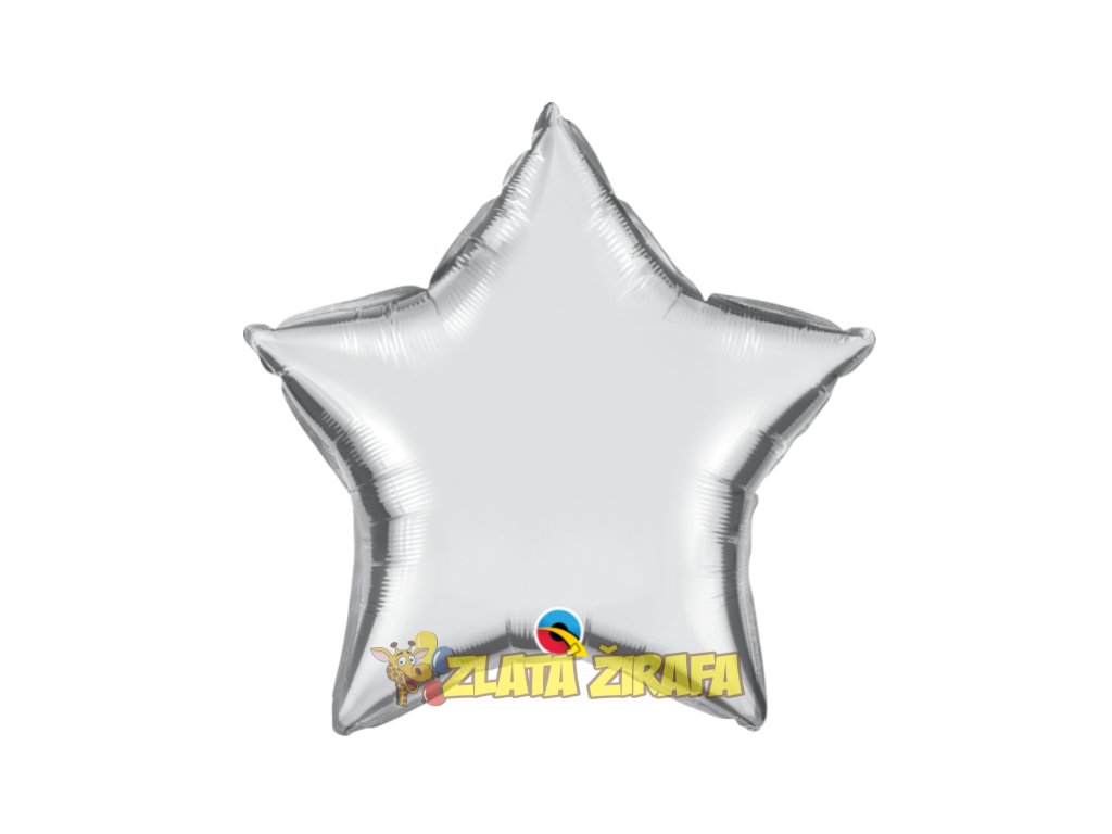 51 cm fóliový balónek - Hvězda metalická stříbrná