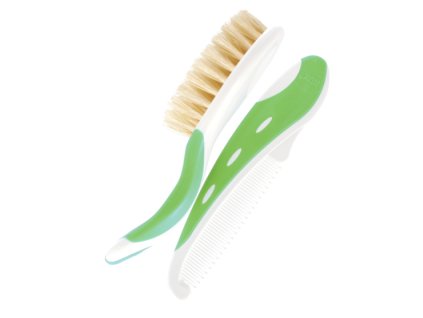 NUK Sada kartáč a hřebínek na vlasy - zelený