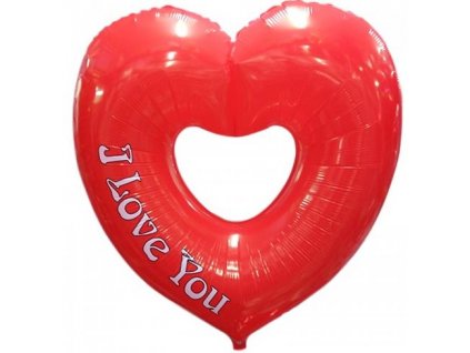 92 cm fóliový balónek srdce - I love you