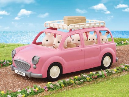 Sylvanian Families - Rodinné auto růžové van s příslušenstvím pro piknik