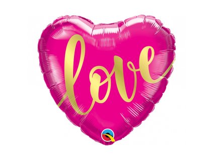 Fóliový balónek srdce 46cm I LOVE YOU Tmavě růžový