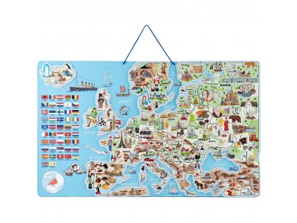 Magnetická mapa Evropy společenská hra 3 v 1