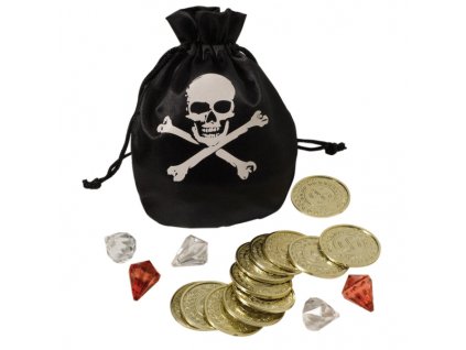 Sada pirátských doplňků ke kostýmu - mince a váček