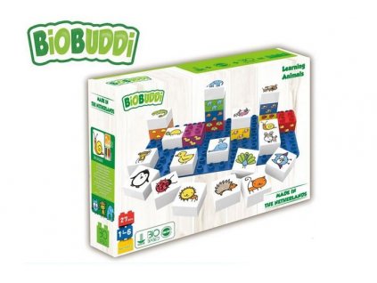 BiOBUDDi stavebnice Learning Animals Young Ones zvířátka 26ks + 1ks základní deska