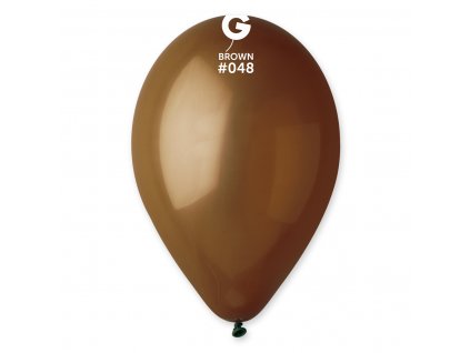 #048 Kulatý latexový balónek 30 cm - Hnědá