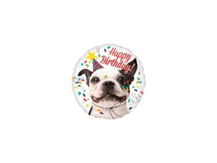 standard happy birthday dog balon foliowy okragl