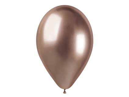 Výhodné balení chromové latexové balónky 33cm SHINY rose gold 50ks #096