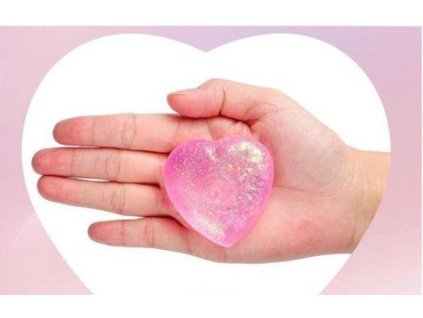 Srdce strečové 6 cm se třpytkami