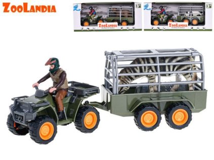 Zoolandia panáček na čtyřkolce se zvířátkem v kleci 3druhy