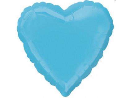 43 cm fóliový balónek srdce - Karibská modrá