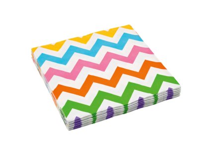 Ubrousky  Chevron rainbow 33x33 cm/ 20ks