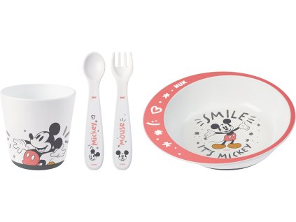 Set na nádobí Mickey - Dárkové balení s hrnečkem, talířkem a příbore