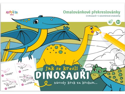 Omalovánkové překreslovánky - Jak se kreslí dinosauři