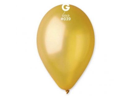 #039 Kulatý latexový balónek 30 cm - Metalická zlatá