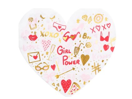 Party ubrousky - Srdce - Girl Power - 15 x 16 cm - 20 ks