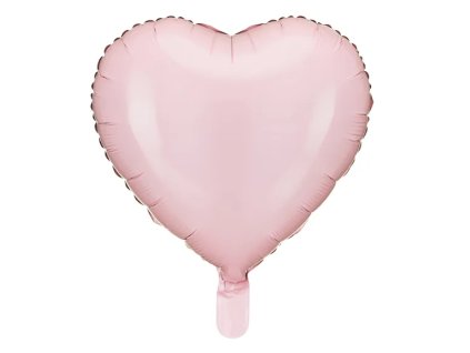Fóliový balónek Srdce světle růžové matné 35 cm