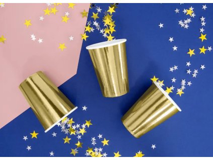 Kelímky papírové - Zlaté, 6ks