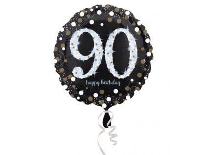 45 cm fóliový balón - 90 let - Happy Birthday