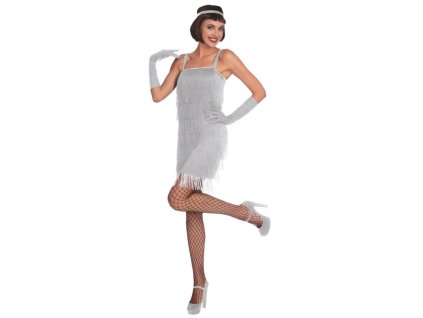 Dámský kostým Šaty Charleston stříbrné